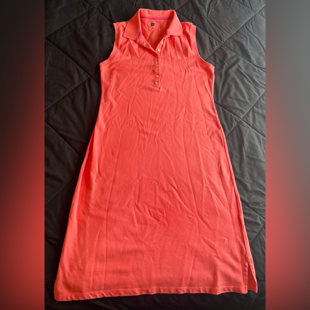 GAP Vibrant Coral Sleeveless Midi Dress